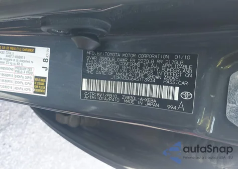 2010 Toyota Prius Iii z USA, uszkodzony, nr VIN JTDKN3DU6A5113934